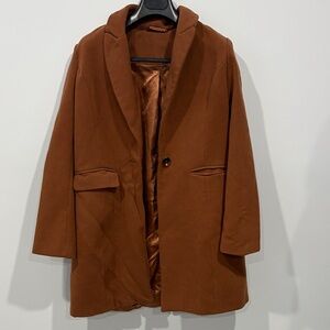 Brown Single-Button Coat